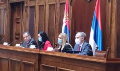 29 April 2021 National Assembly Speaker Ivica Dacic at the public hearing on the changes to the Constitution of the Republic of Serbia in the field of the judiciary